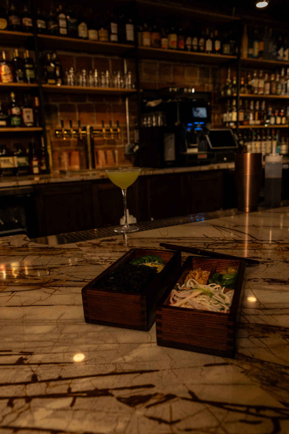 Drinks and food at Off the Clock